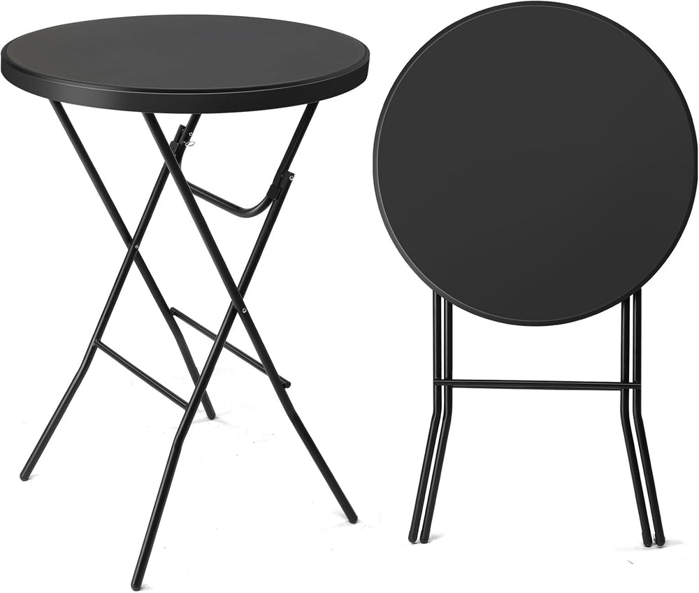 VINGLI 32" Cocktail Table, Folding Round Table Bar Height, High Top Table