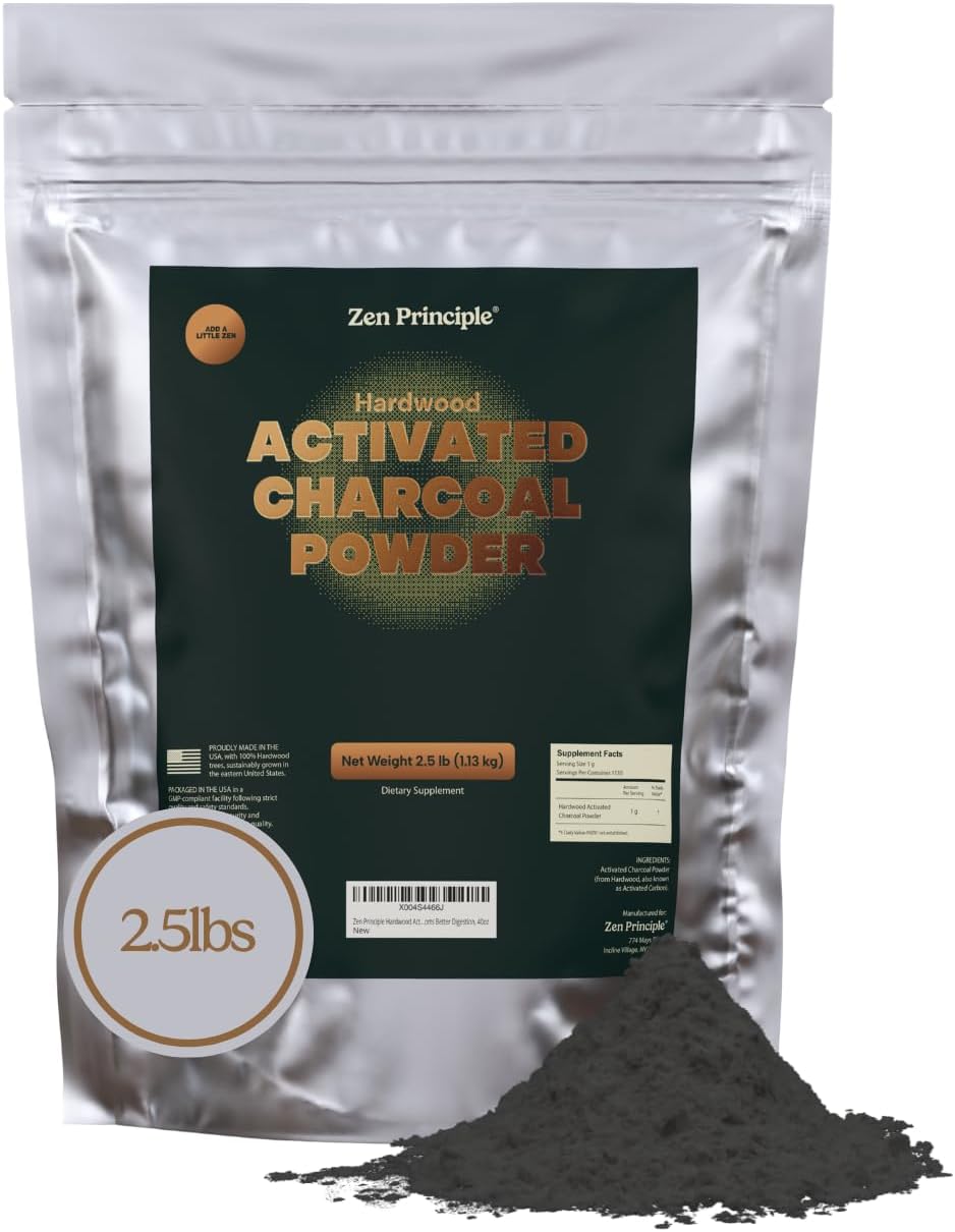 Zen Principle Hardwood Activated Charcoal Powder 100 Percent from USA Trees. ...