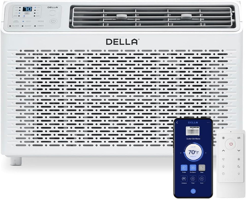 DELLA 10000 BTU Energy Saving Window Air Conditioner, Work with Alexa, Cools ...