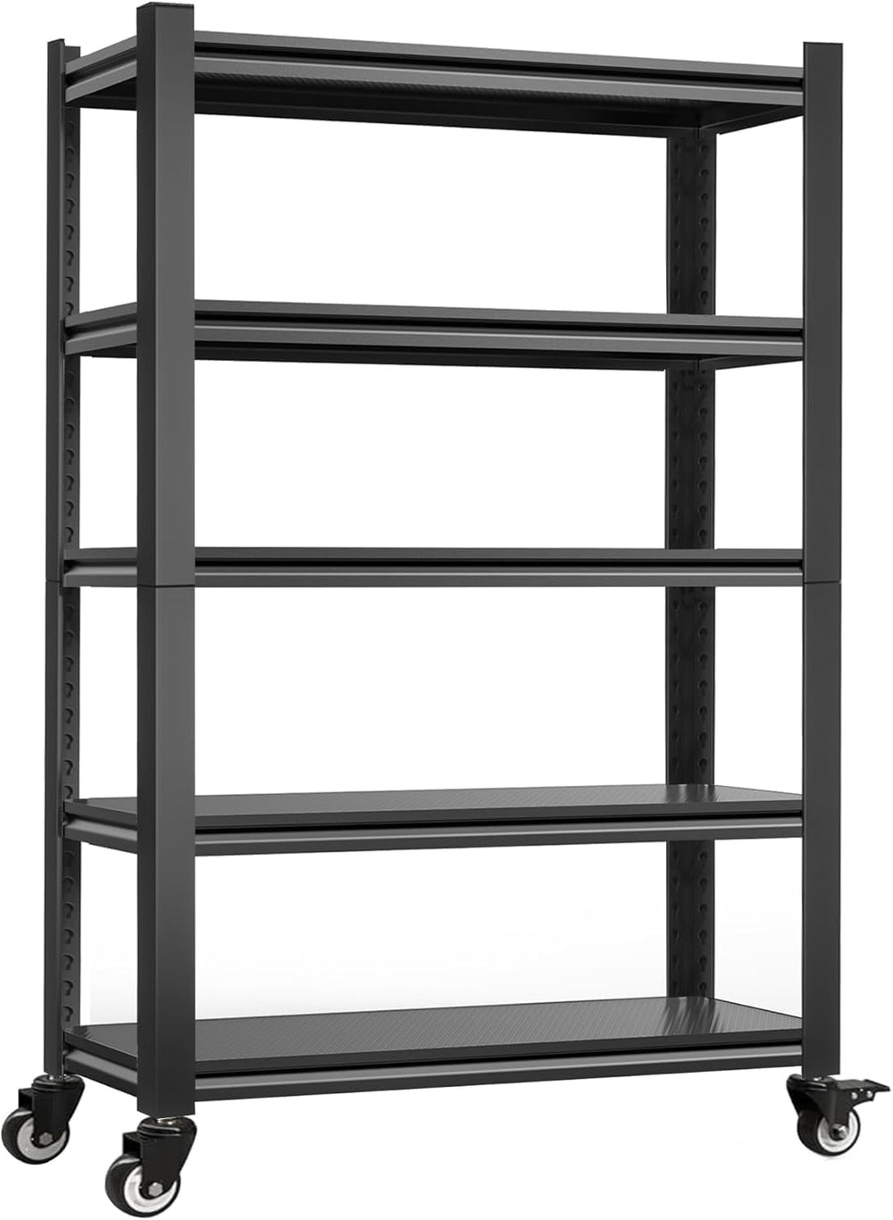 Lauxery 5-Tier Heavy Duty Storage Shelves with Lockable Casters - 3000LBS Cap...