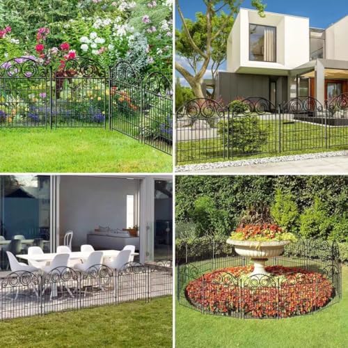 Getlay Tall Garden Fence with Gate, 36 Inch(H) 4 Panels Dog Fence Outdoor for...