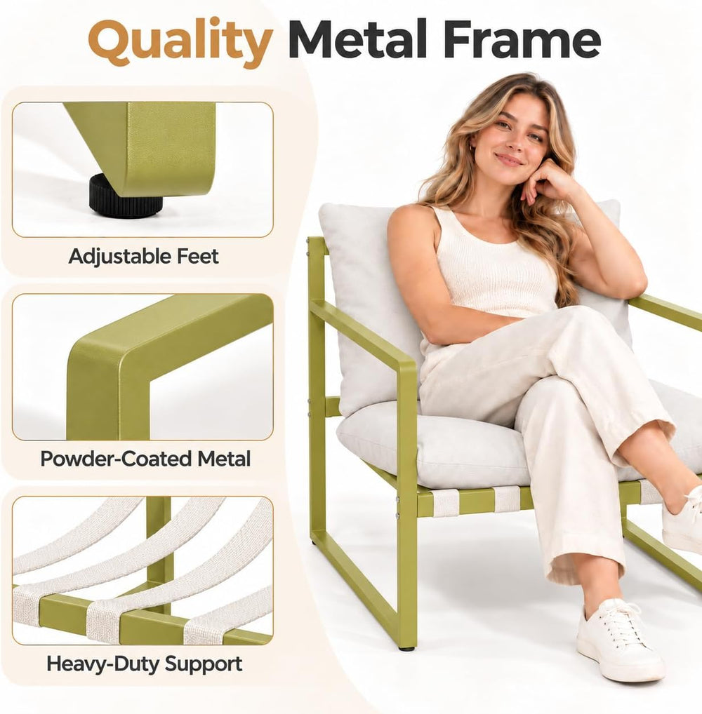 Grand patio 4-Piece Outdoor Furniture Set, Modern Patio Furniture with Soft C...
