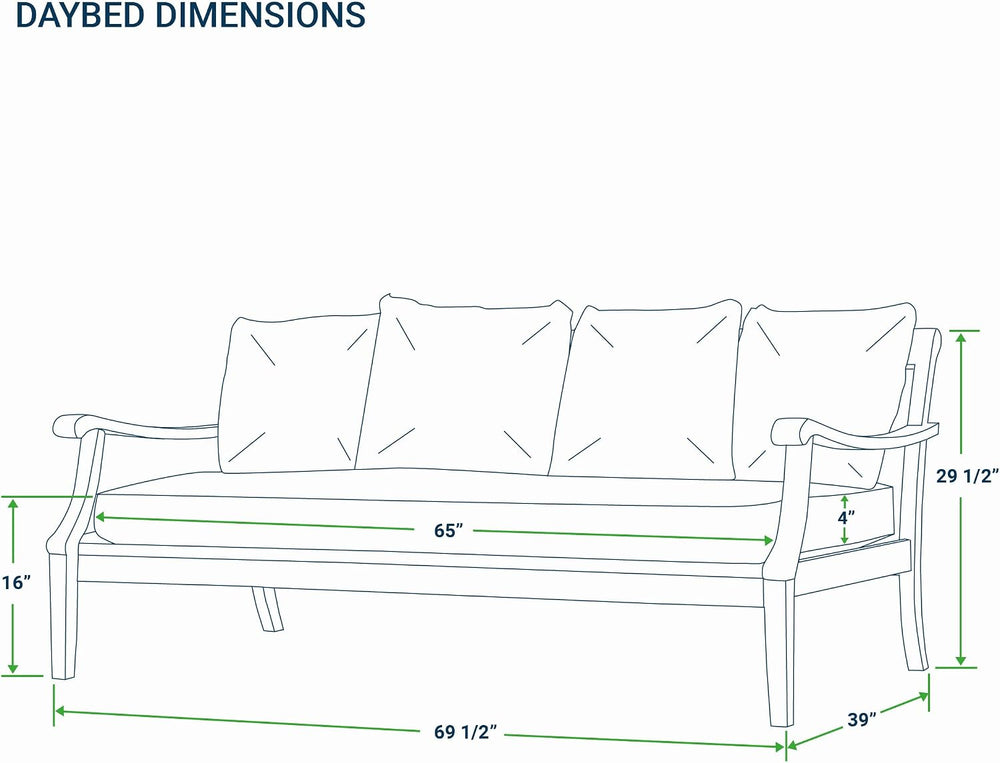 Cambridge Casual Mahogany Wood Como Patio Daybed, 3-Seater, Oyster Cushion