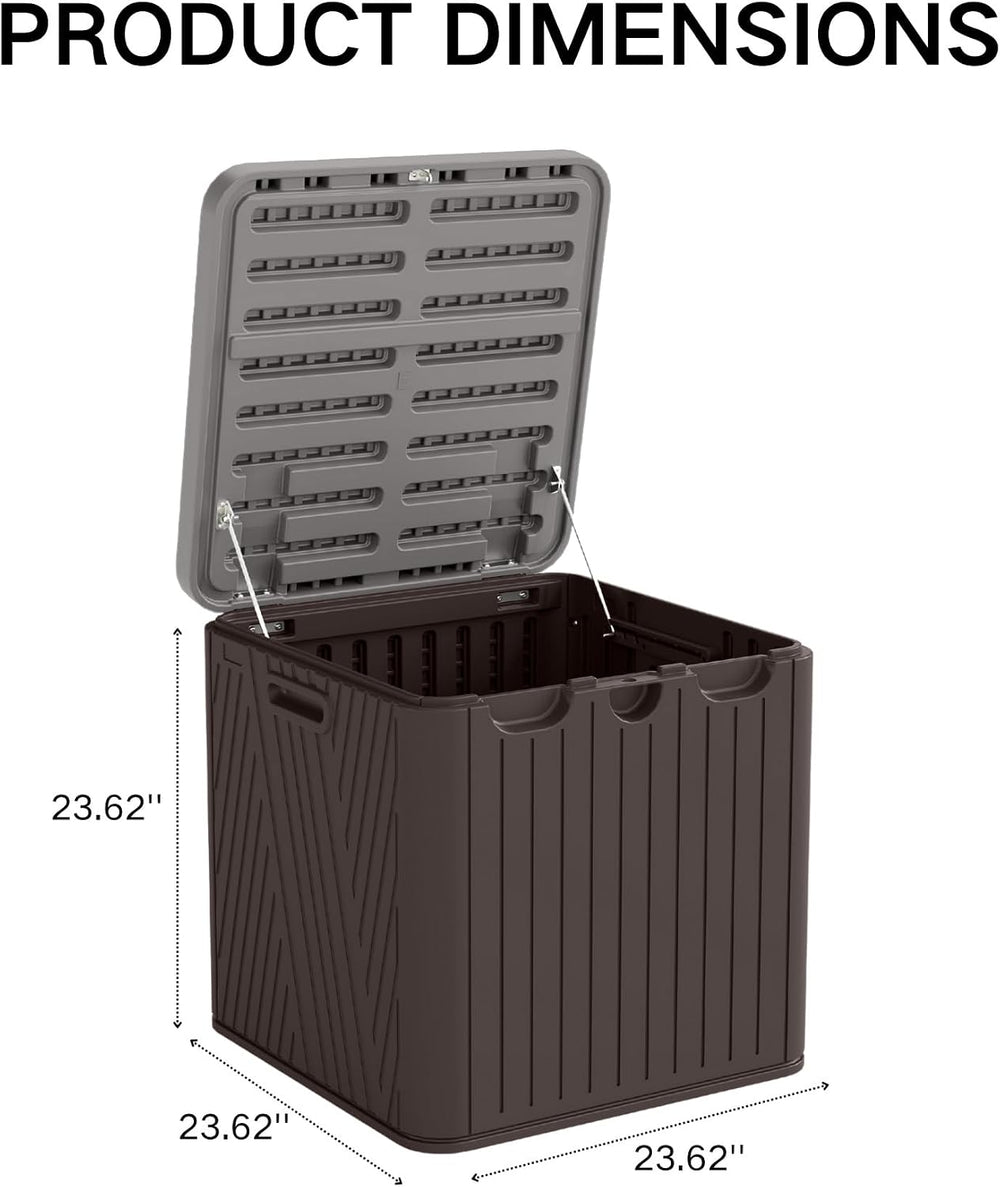 Kingdura 60 Gallon Outdoor Storage Box, Waterproof Resin Deck Box for Indoor ...