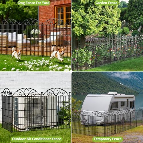 No Dig Garden Fence, Outdoor Dog Fence for Yard, 48in, 10Panels