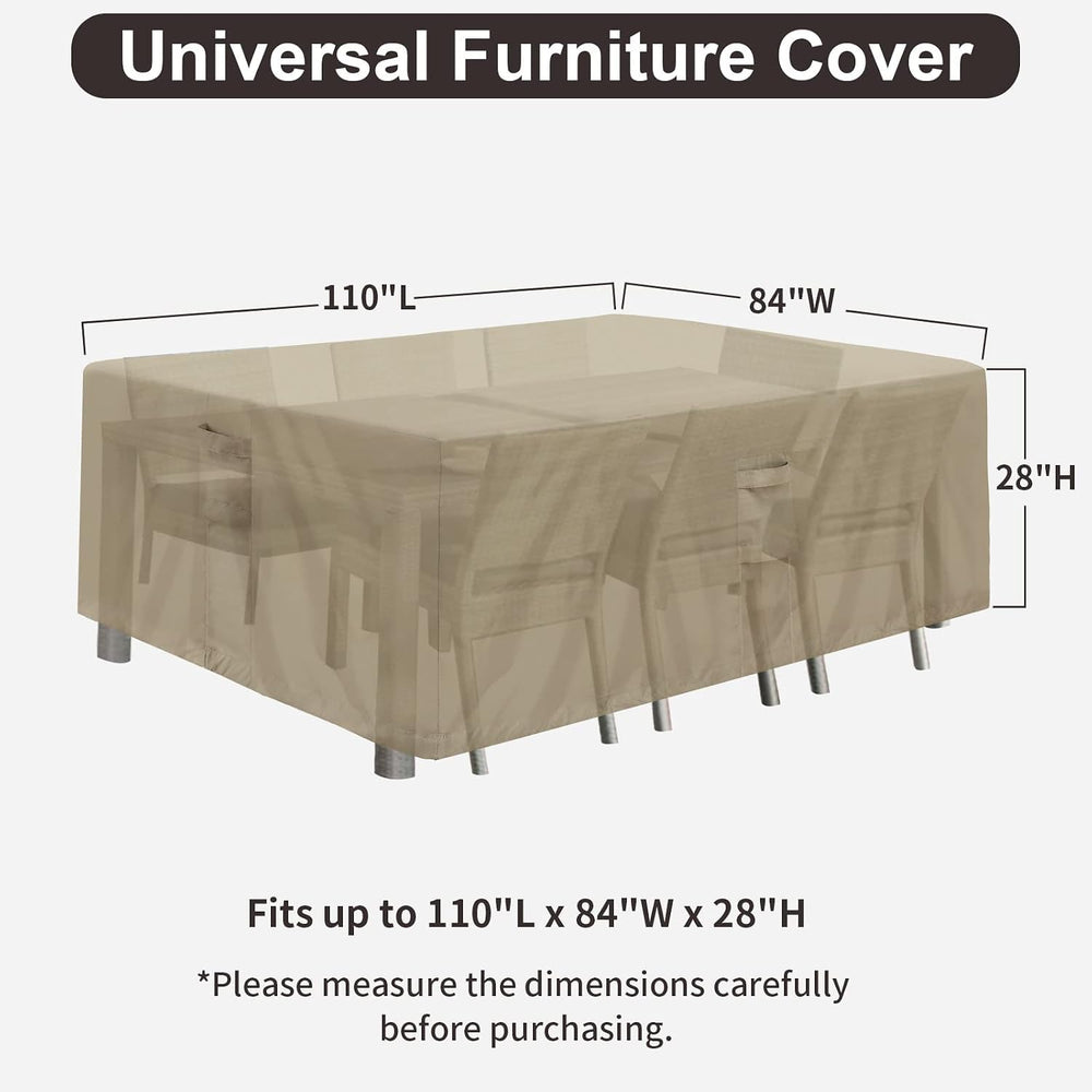 PureFit Patio Furniture Covers, Outdoor Table Cover Waterproof Rectangle