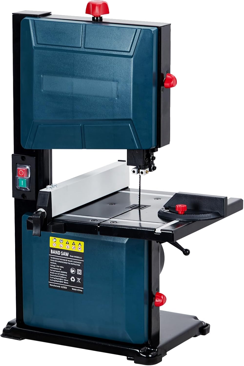 8 in Band Saw, ExploreHorizon 0-45 Tilting Range, 3A & 1800RPM Pure Coppe...