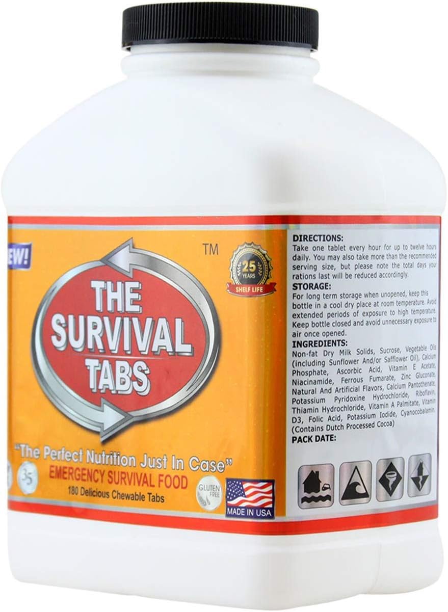 Survival Tabs – Emergency Food Supply – 15-Day Chocolate Tabs, High-Protein