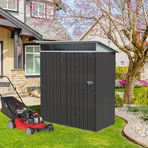 Vongrasig 5 x 3 x 6 FT Outdoor Storage Shed Clearance, Metal Garden Shed with...