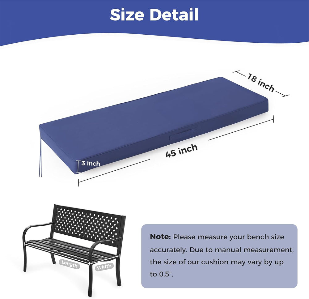 IPYNBAP Outdoor Bench Cushion Waterproof, 45x18x3 Inch, Navy Blue
