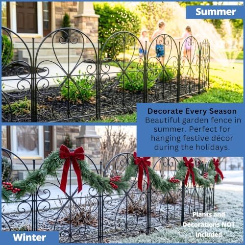 ShopLaLa Garden Fence (20 Panels) 12.5inx16.5in Decorative Metal Fences