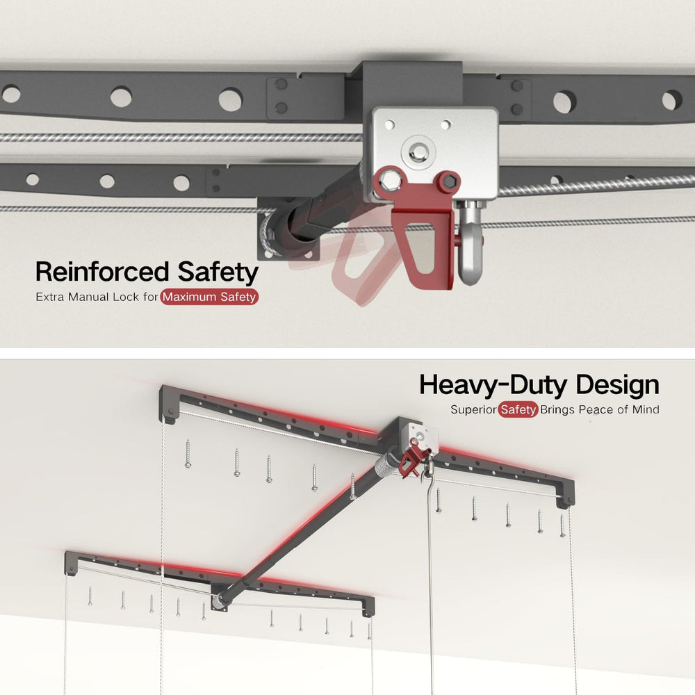 Overhead Garage Storage Rack for 10–12 FT Ceiling, Heavy-duty 4x4 FT Ceiling ...
