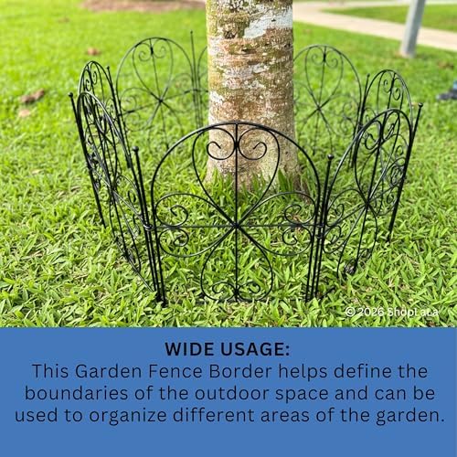 ShopLaLa Garden Fence (20 Panels) 12.5inx16.5in Decorative Metal Fences