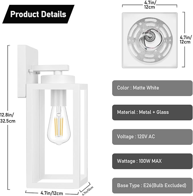 BesLowe Outdoor Wall Light Fixtures, Exterior Waterproof Wall Lanterns, Porch...