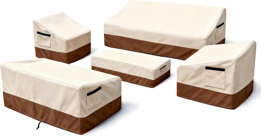 5 Piece Patio Furniture Cover Set, Waterproof Outdoor Furniture Covers for 3-...
