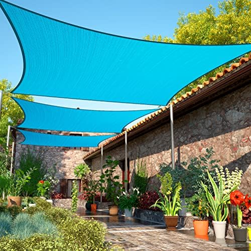 ShadeMart 10' x 20' Turquoise Rectangle Shade Sail for Outdoor Patio