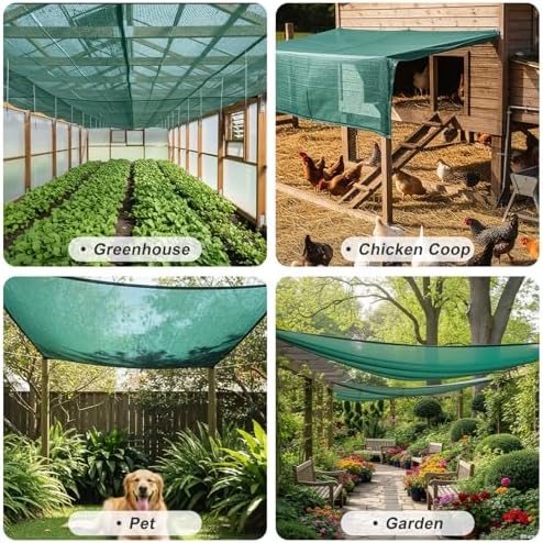 SUNNY GUARD Sun Shade Cloth, 20 x 20 FT Green HDPE Mesh