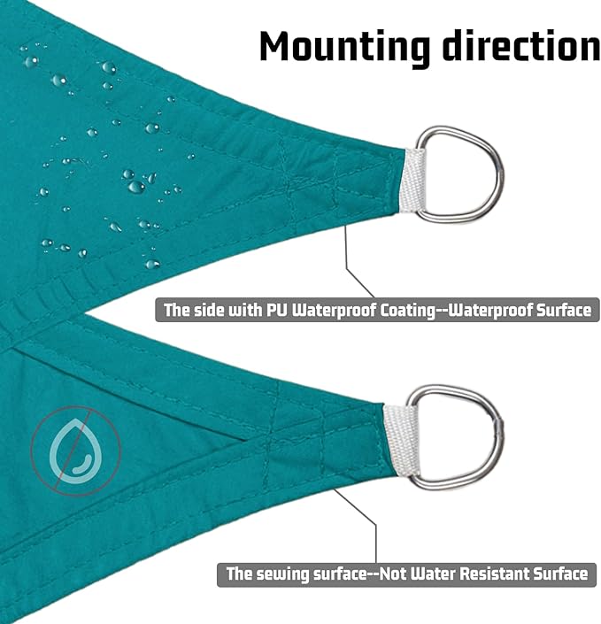 LOVE STORY Right Triangle 7'x14'x15.7' Waterproof Sun Shade Sail ...