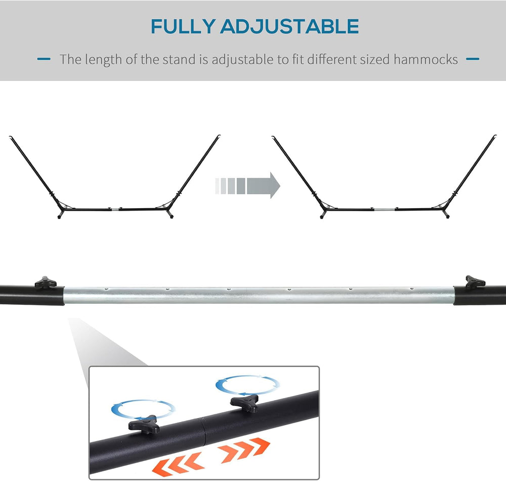 Outsunny Universal Hammock Stand 10-13ft Adjustable Steel Portable Black