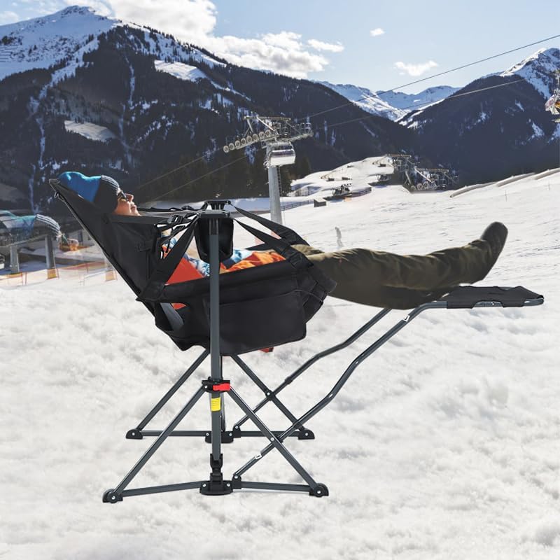 Nice C Heated Hammock Camping Chair with Footrest (2 Pack, Black)