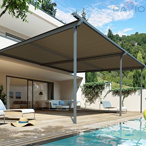 Patio 8' x 15' Sun Shade Fabric Roll 6/8/12 FT Shade Cloth for Patio,...