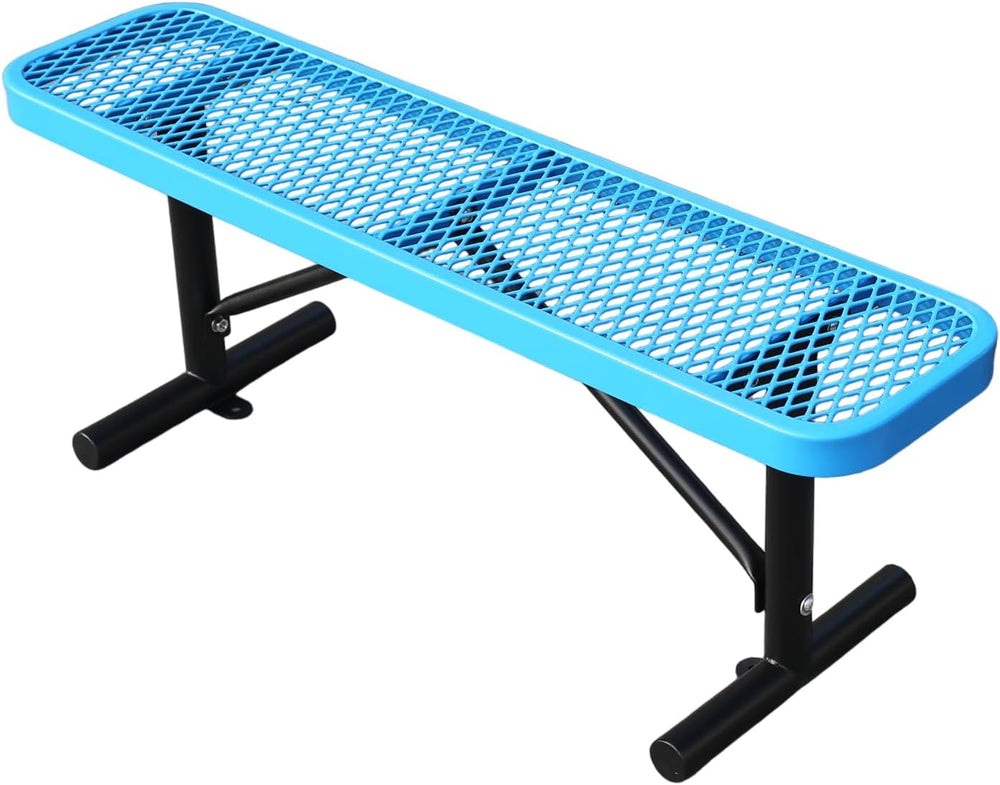 Yaluvantek Outdoor Furniture Expanded Metal Bench, Heavy-Duty Park Steel Benc...