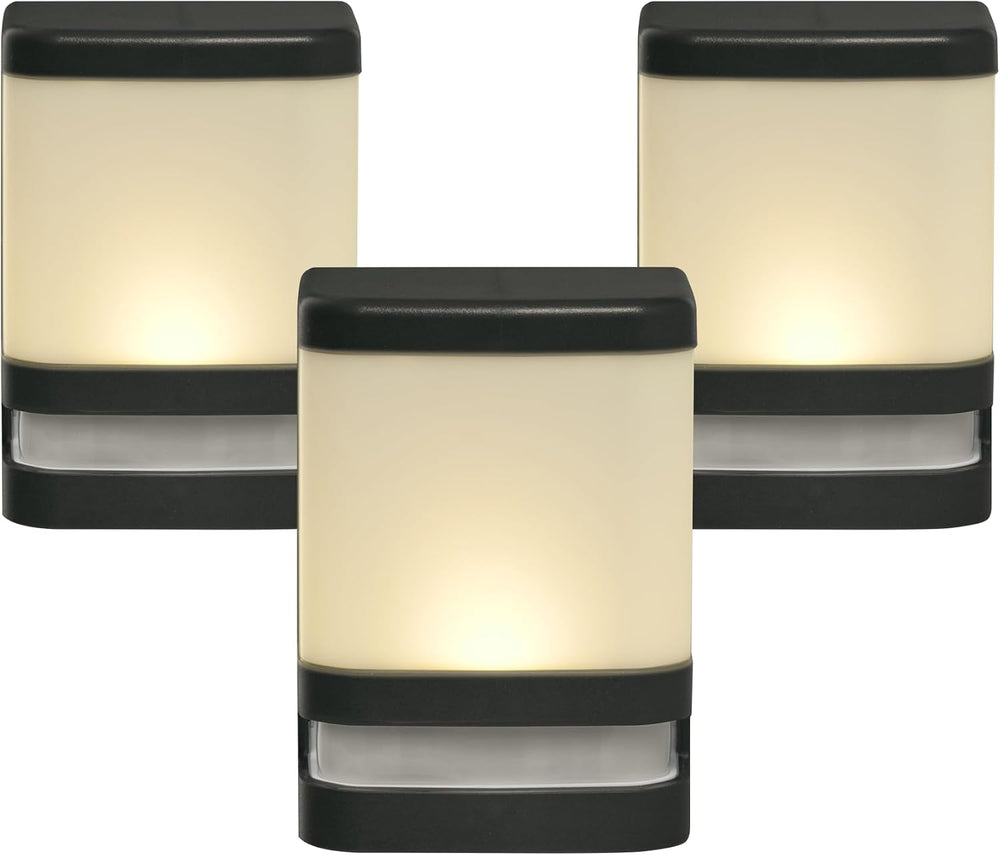 Xodus Battery Operated LED Deck & Stair Light, Motion Sensor, Black, 3 Pack