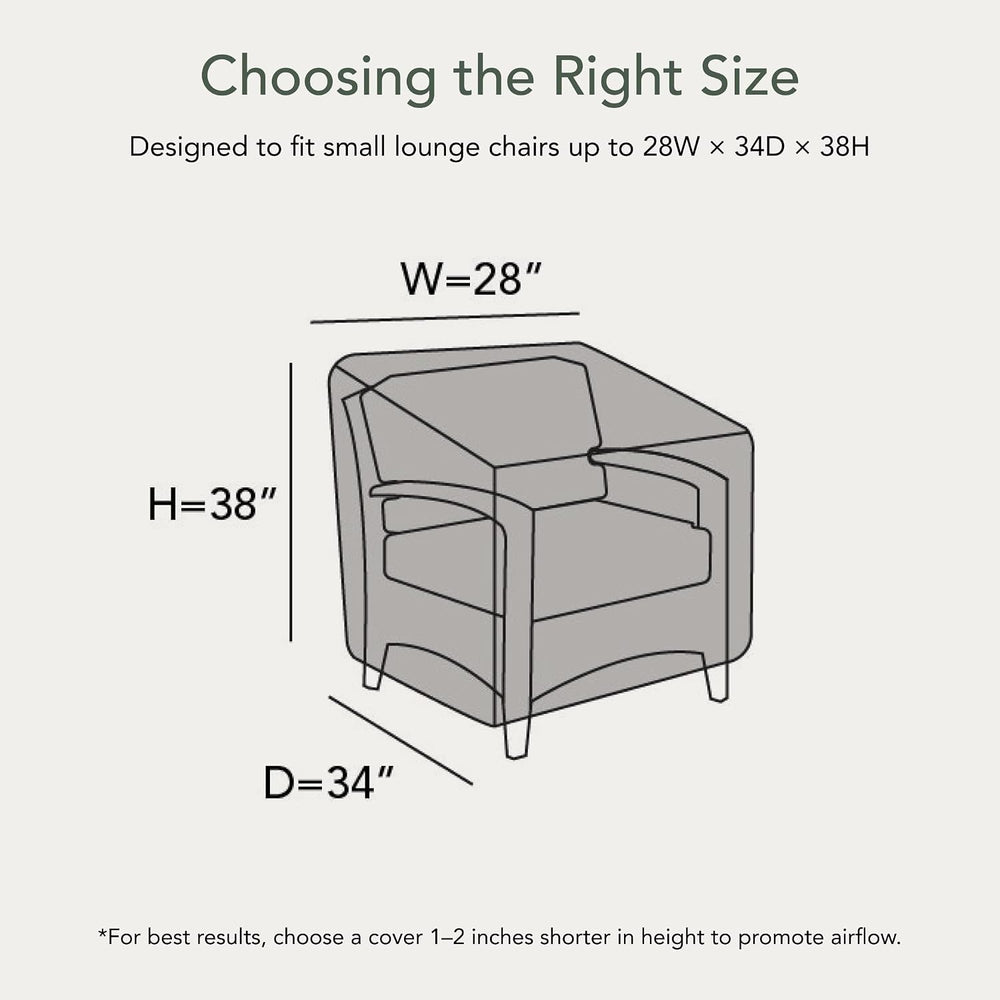 Covermates Classic Outdoor Chair Cover - 28"Wx34"Dx38"H - Wate...