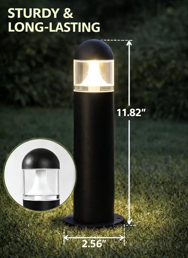 8 Pack Aluminum Low Voltage Landscape Pathway Lights Wired, Outdoor Modern 12...