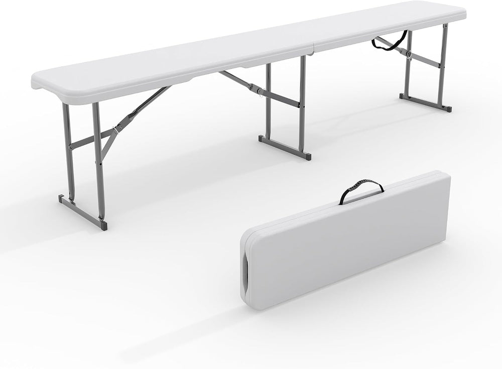 Garvee 6FT Folding Bench, Plastic Portable Bench Seat with Carry Handle
