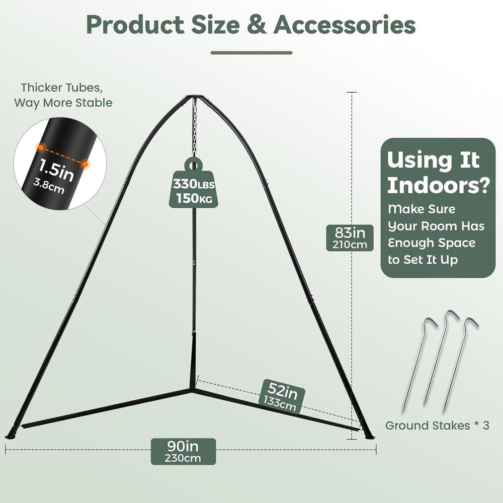 Tripod Hammock Chair Stand for Multi-Use, Heavy-Duty Hammock Chair Stand for ...