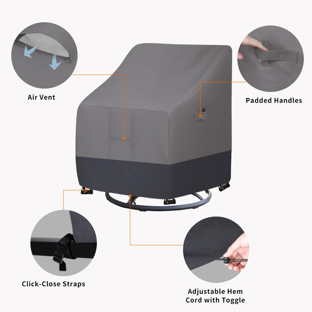 Easy-Going Waterproof Outdoor Swivel Chair Cover, 2 Pack-35Wx37Dx38.5H inch