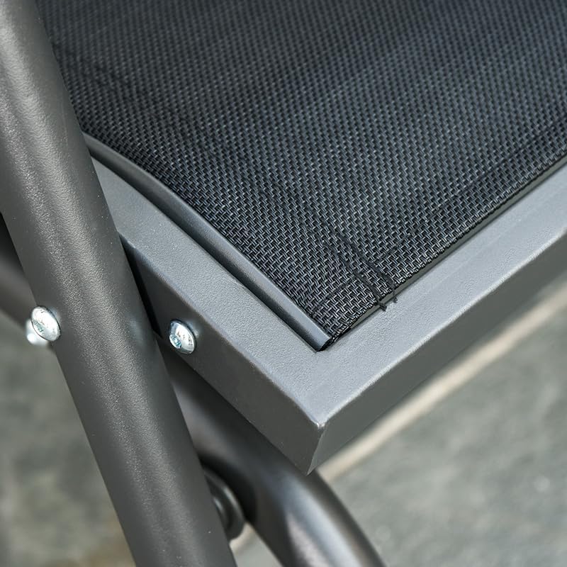 Outsunny Porch Glider Set of 2 Steel Frame Black