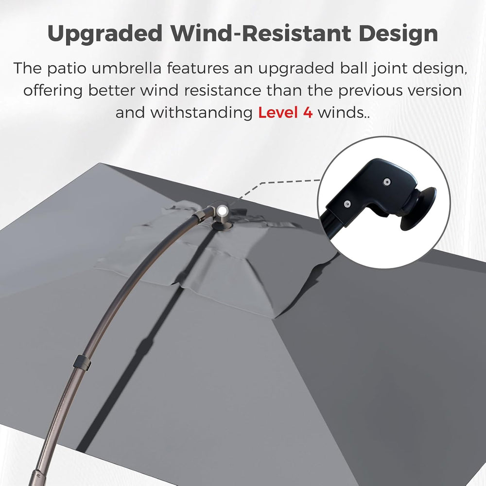 Grand patio 9x12 FT Large Cantilever Umbrella with Base & Cover, Gray