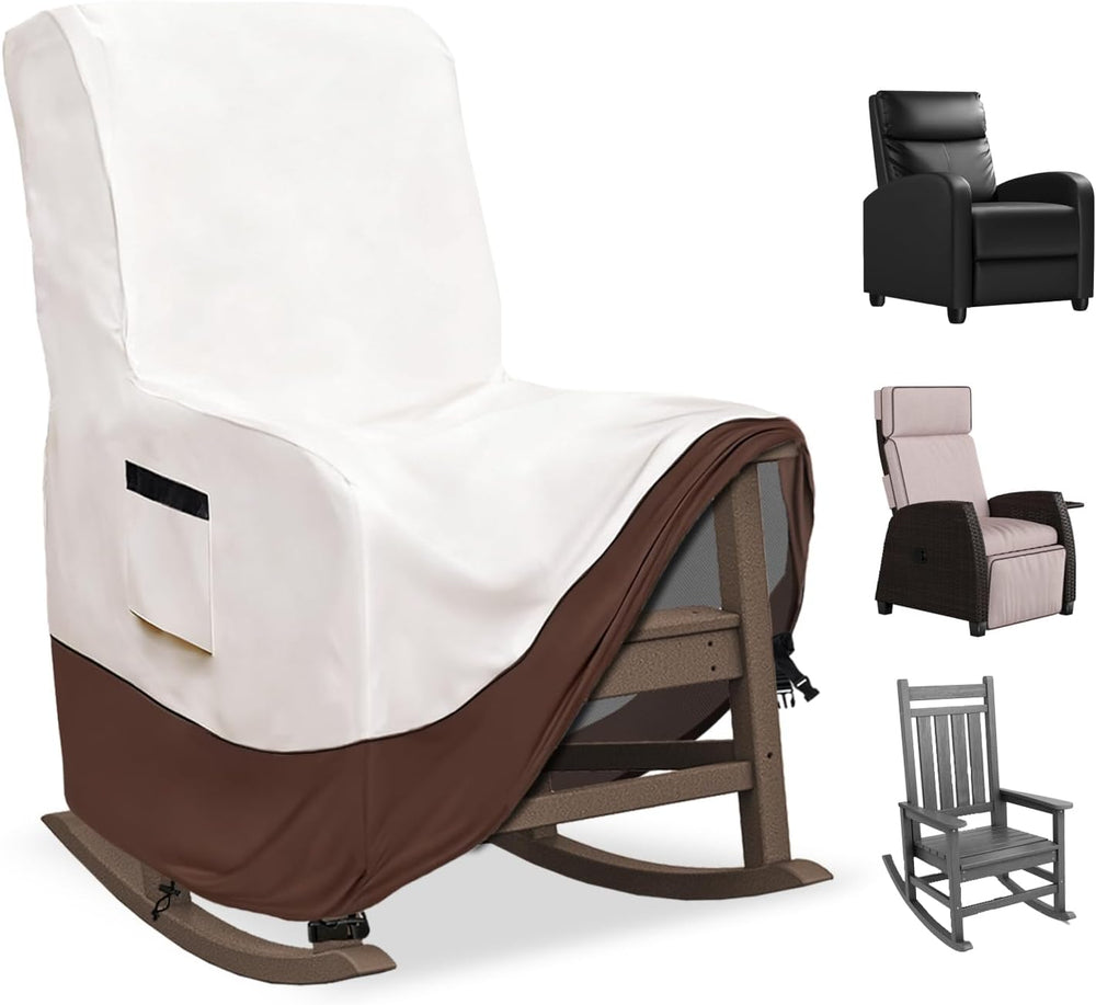 Outdoor Rocking Chair Covers, 600D Heavy Duty Waterproof Patio Recliner Chair...