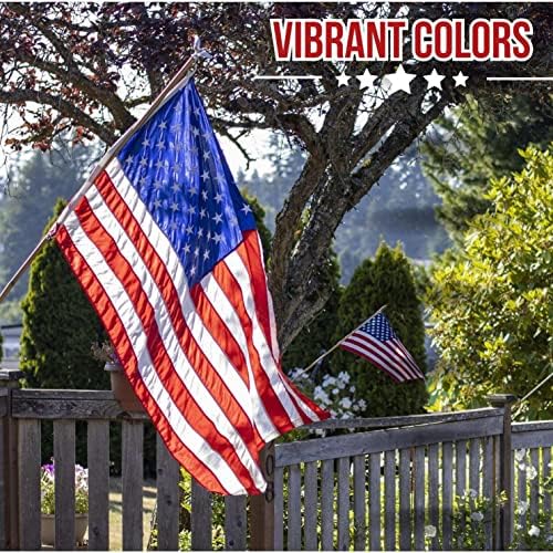 American Flag - Heavy-Duty US Flag - Embroidered Stars - Nylon USA Flag Built...