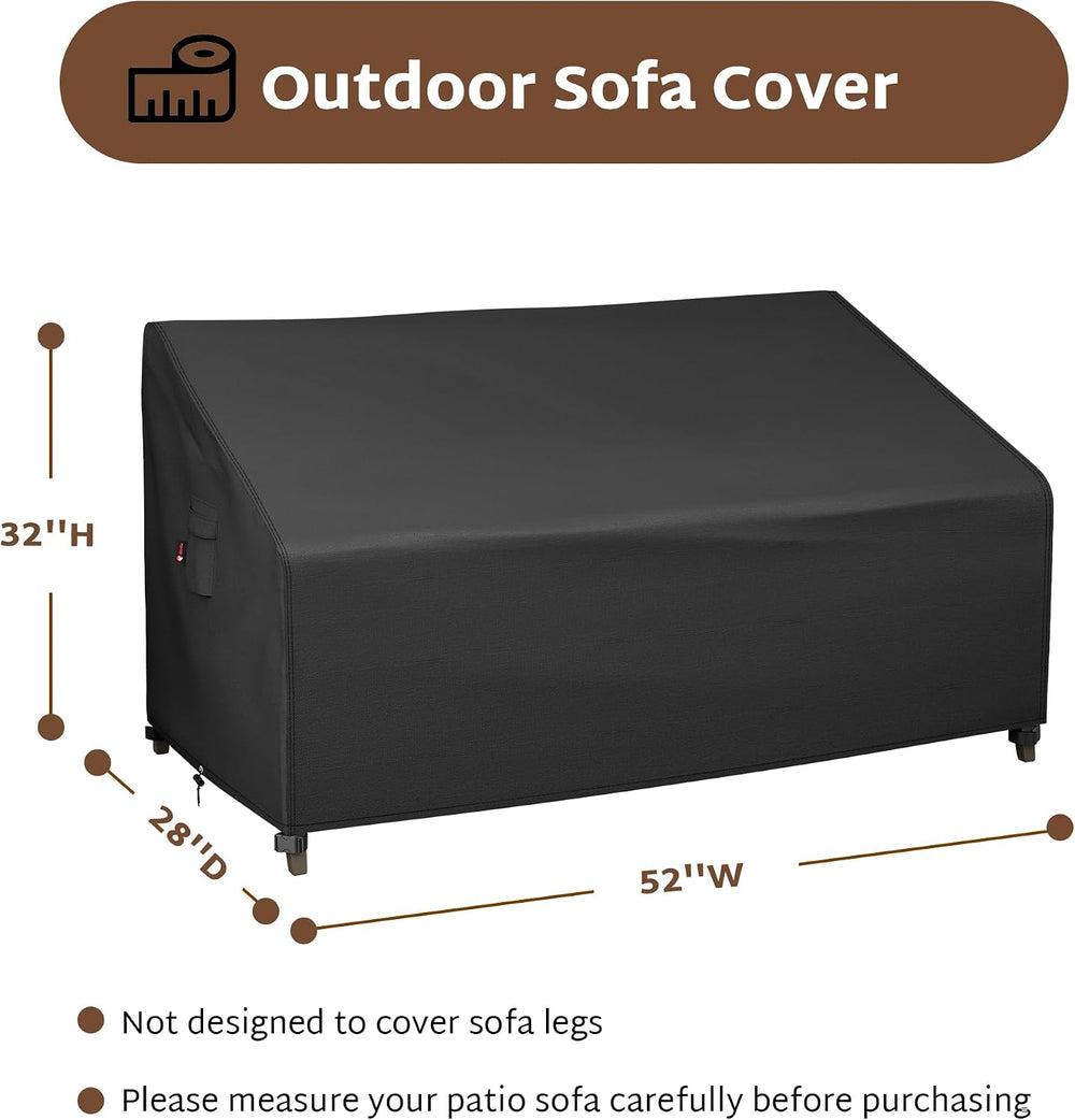 iBirdie Patio Furniture Sofa Cover 52 x 28 x 32 inch, 2-Seater Outdoor Waterp...
