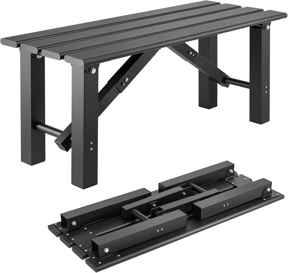 TECSPACE 2-Person Instant Folding Bench, 330 LBS Capacity Lightweight Aluminu...