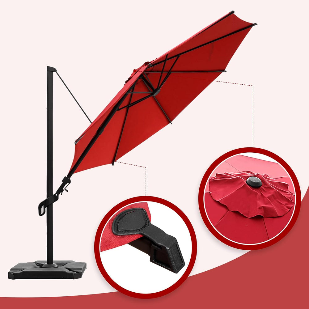 Abba Patio 10FT Vienna Offset Patio Umbrella Outdoor Cantilever Umbrella with...