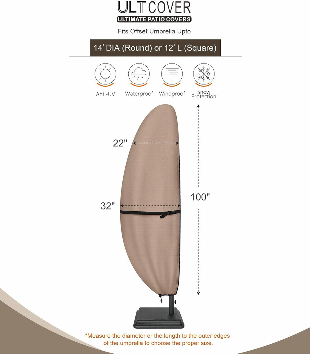 ULTCOVER Waterproof Patio Cantilever Offset Umbrella Cover