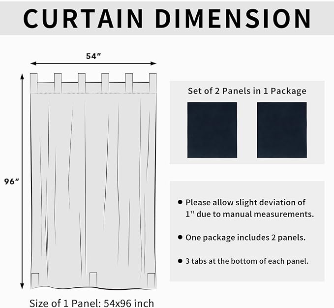 Easy-Going Outdoor Patio Curtains Detachable Tab Top Windproof Weatherproof C...