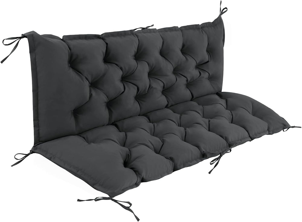 IASEAHK Porch Swing Cushions, 40×40×4 Inch, Waterproof, Dark Grey