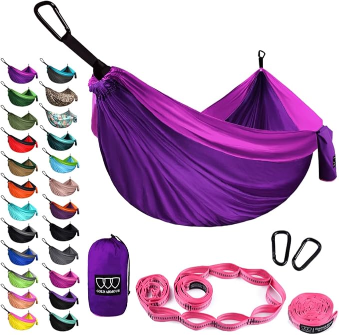 Gold Armour Camping Hammock - XL Double Hammock Portable Hammock Camping Acce...
