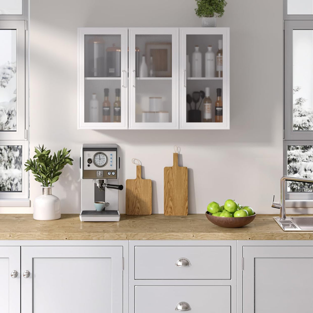 36''W Wall Cabinets for Laundry Room, Acrylic Glass Wall Mounted Stor...