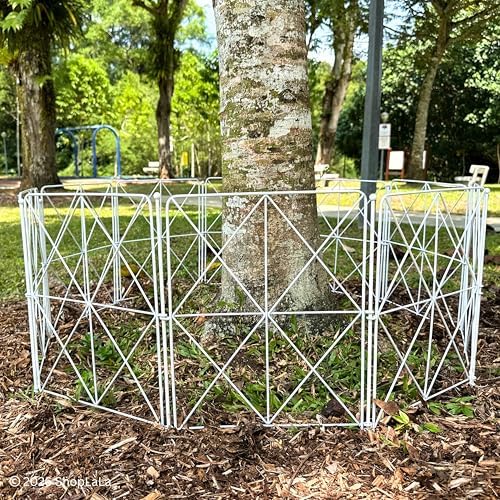 ShopLaLa Garden Fence (10 Panels) 12.5in(L) x 16.5in(H) Decorative White Meta...
