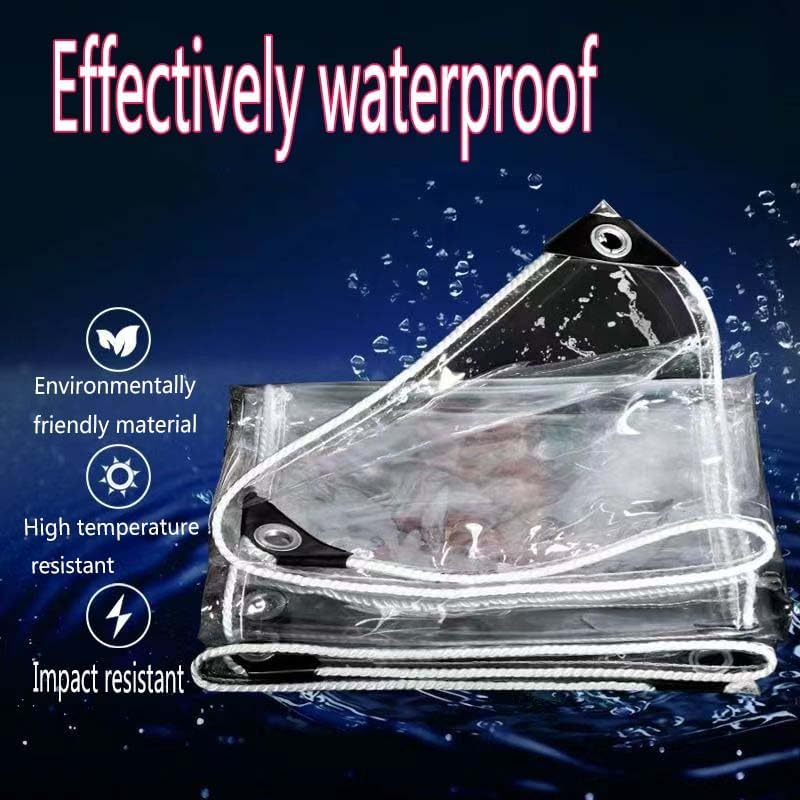 Clear Tarp with Grommets,Vinyl Tarpaulin Heavy Duty (12 * 16FT(3.6 * 4.8M)