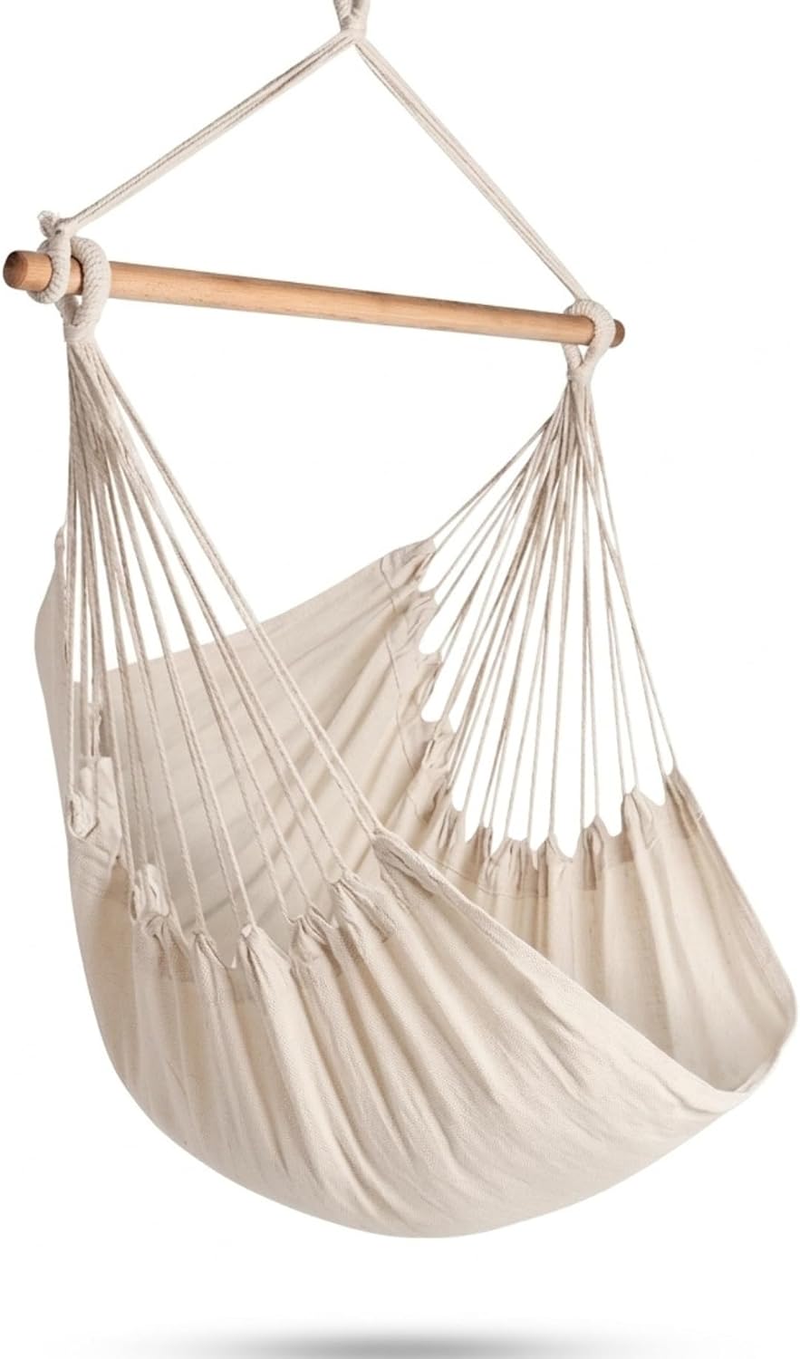 Large Brazilian Hammock Chair, Natural – 150 x 100 cm Cotton Blend Canvas Han...