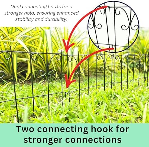 ShopLaLa Garden Fence Animal Barrier (10 Panels) 12x16.5in Black Dog Fences