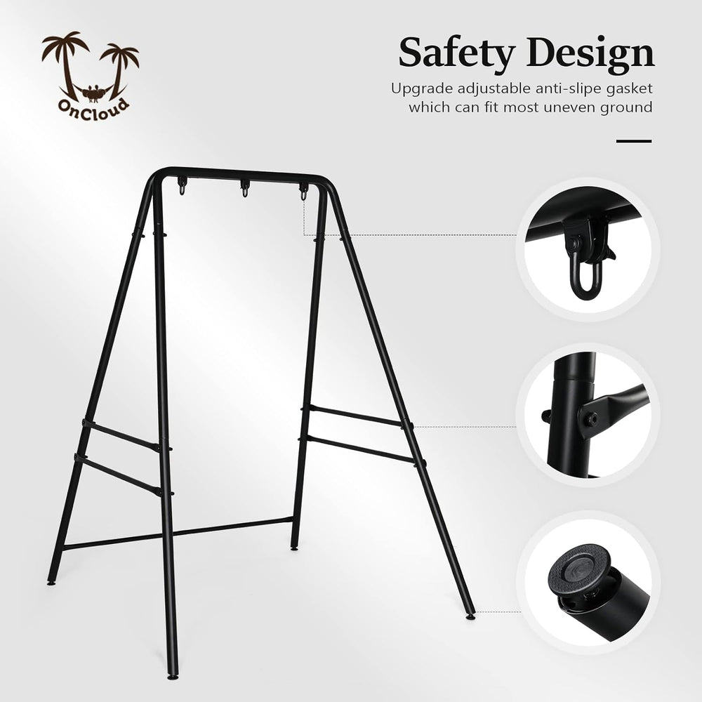 Upgraded Hammock Chair Stand Metal Swing Stand Frame, Heavy Duty Steel Hammoc...