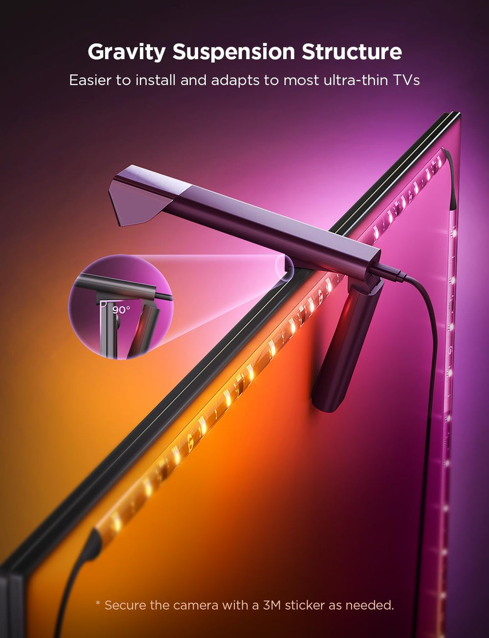 Govee TV Backlight 3 Lite, 11.8ft LED Strip Lights Sync with 55-65 Inch TVs